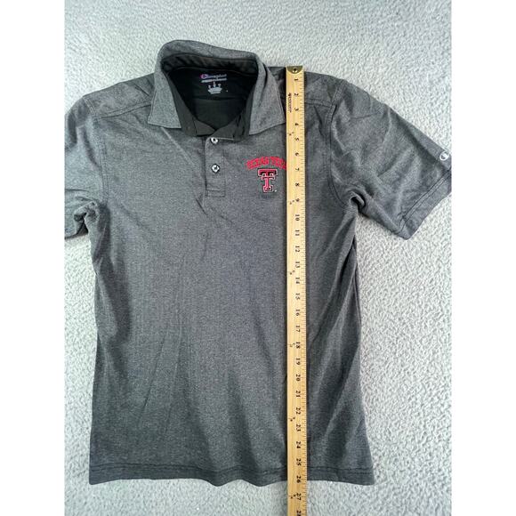 Texas Tech Red Raiders Champion Polo Shirt Men Small Golf Gray Collar Double T - Picture 3 of 7